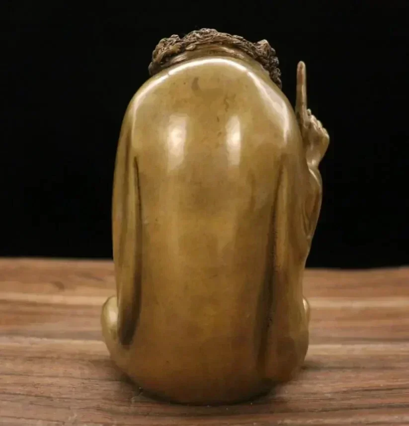 Archaize Brass Zen Founder Bodhidharma Patriarch Household Decorations Crafts Statue
