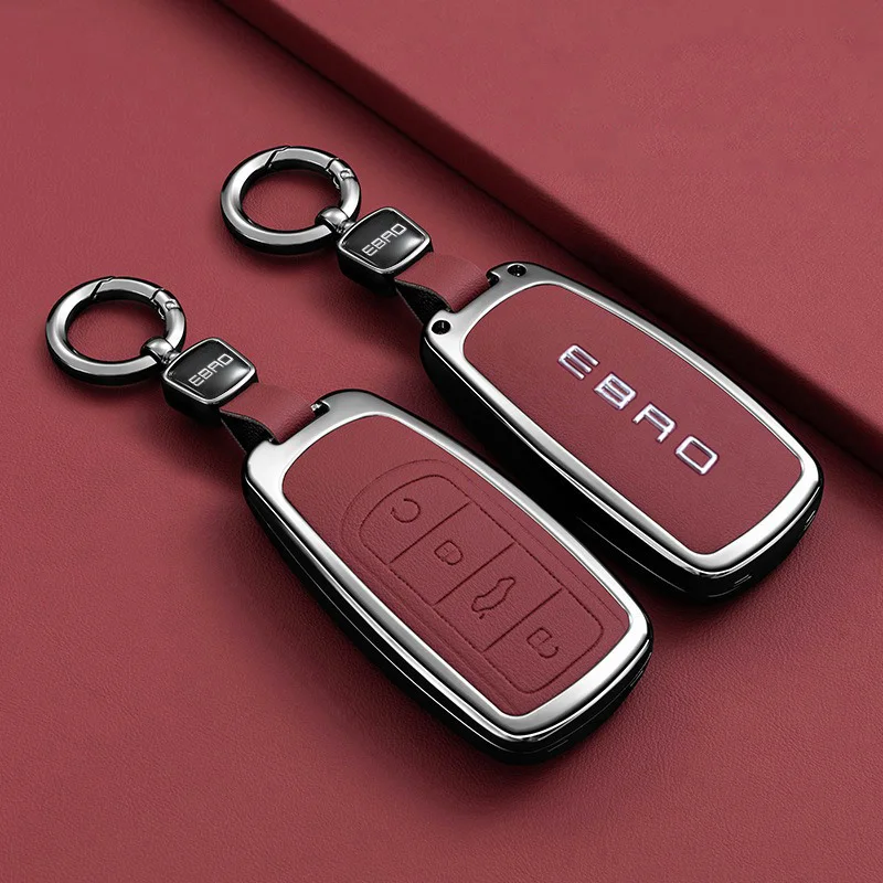 Zinc Alloy Car Key Case for Chery EBRO S800 S700 S400 PHEV Accessories Keychain Remote Cover Shell Housing Ring Holder Fob