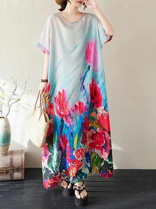 

Прохладный, удобный, свободный, длинный, пляжный, Dr, шелковый, с облачным материалом, для похудения, летний, женский, Dr