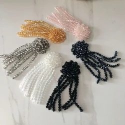 MAXSIN FUN 1 Pc High Quality Handmade Beaded Rhinestone Sticker Fringes Patch for Clothing Shoes Bag Decorative DIY