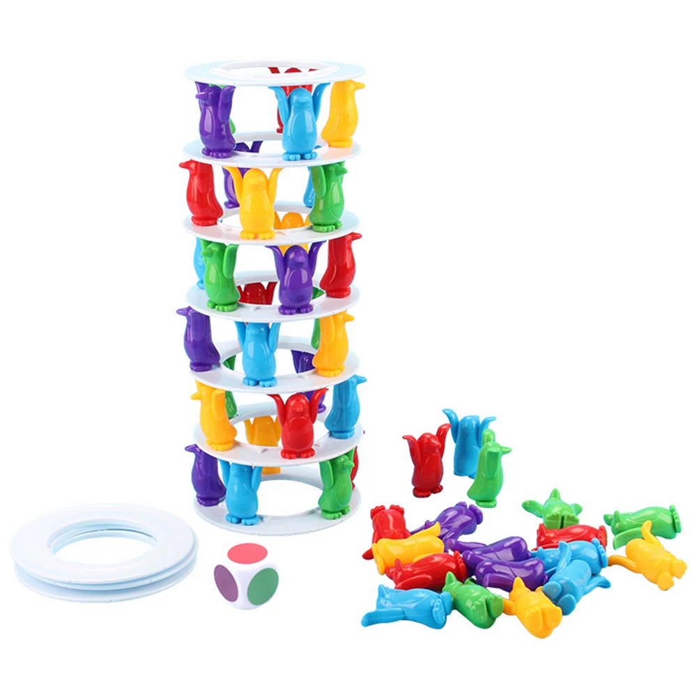 

Kids Penguin Tower Collapse Balance Game Toy Parent-child Interactive Game Toys Crazy Penguin Crash Tower Thrill Challenge Toys