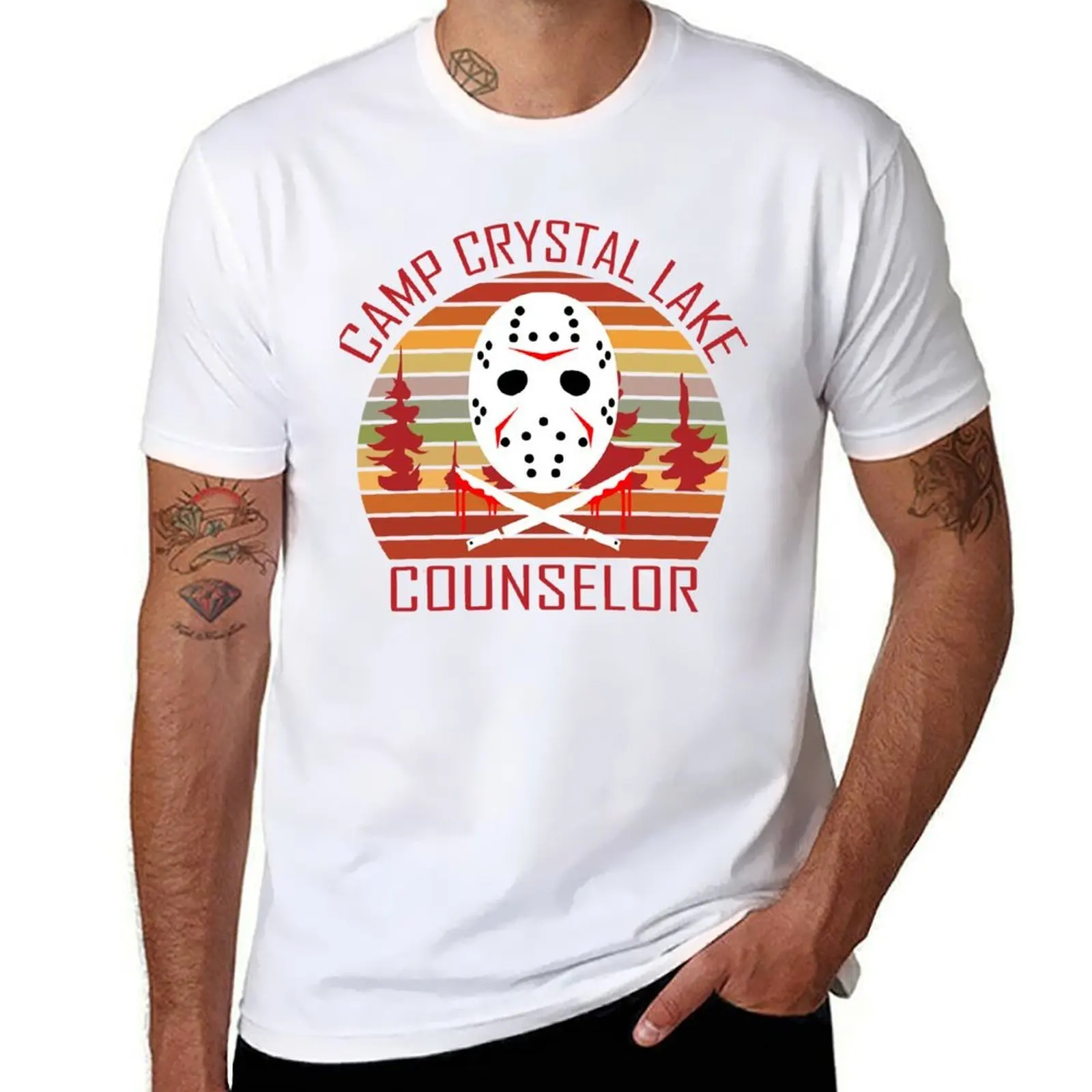 

Women Men Camp Crystal Lake Counselor Retro Vintage T-Shirt t shirt for man cotton t shirts high quality T-Shirt
