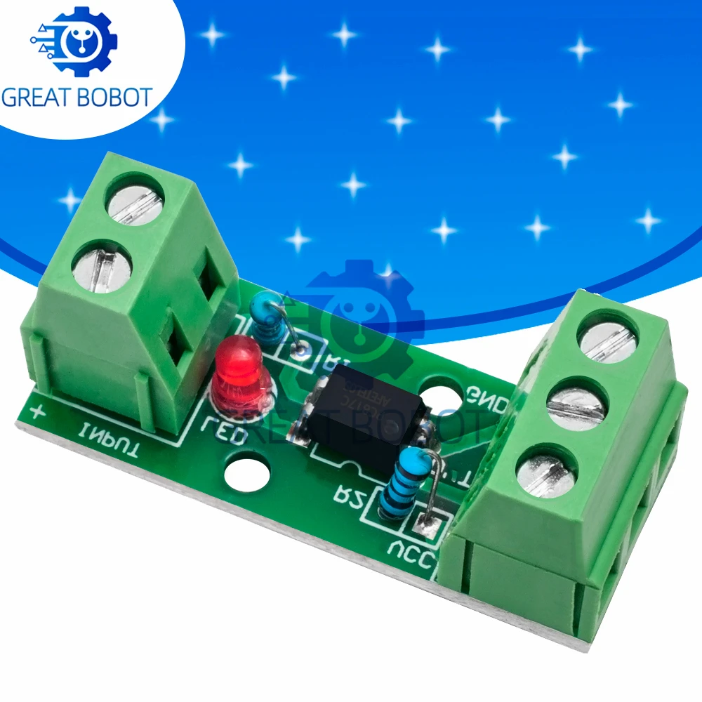 Módulo de isolamento de optoacoplador de 1 canal bs pc817 el817 3v-5v 12v 24v suporte de trilho isolador fotoelétrico placa de motor de acionamento plc