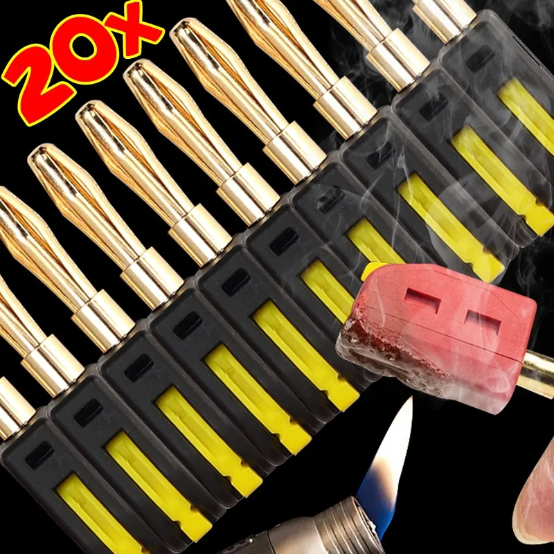 

1/20x Speaker Banana Plugs for Home Theater Audio Video Receiver Sound Gold Plated Banana Connector Plug Tools Black and Red
