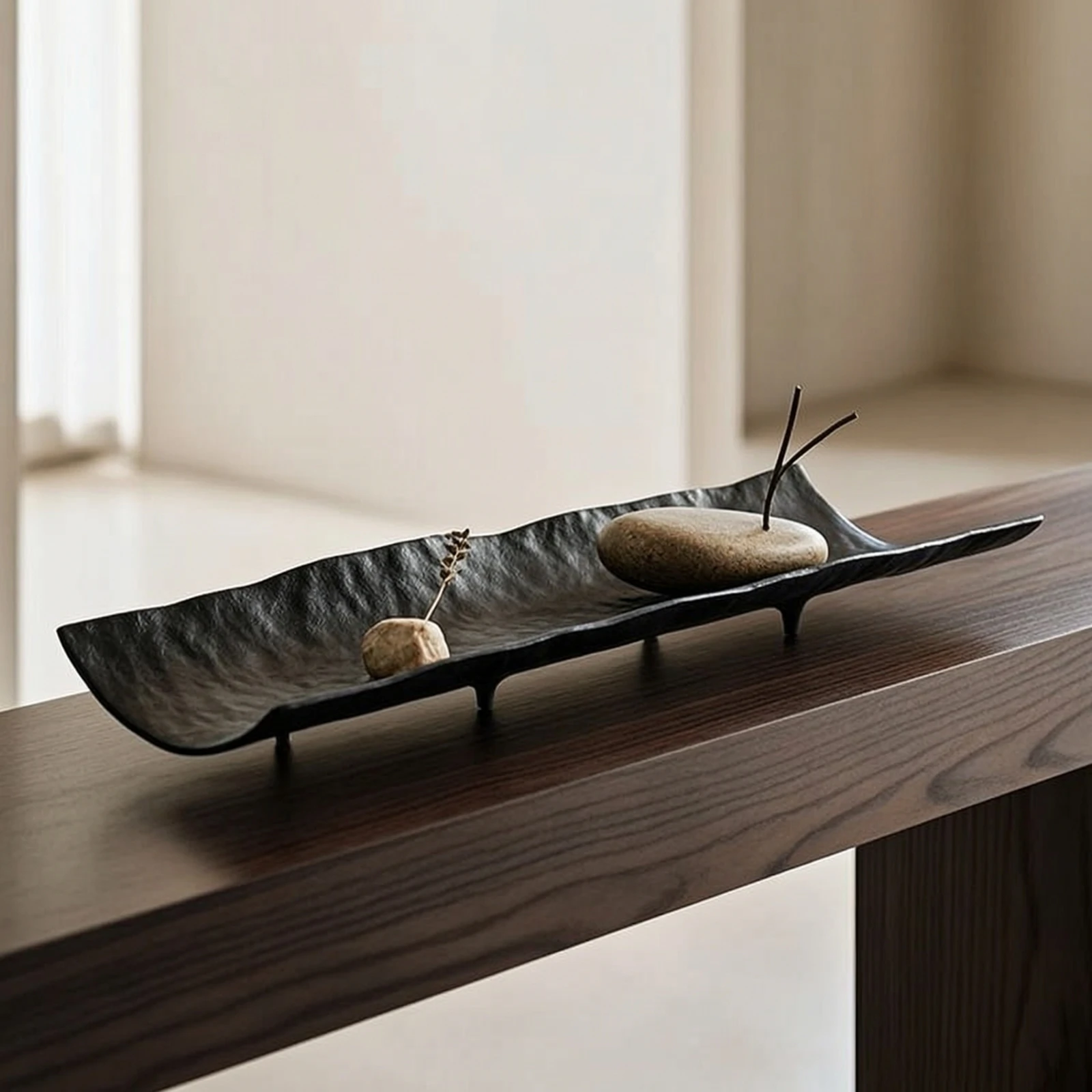 Boat Tray Modern Fruit Tray Serving Platter Artisanal Centerpiece Bowl Slim for Dining Table, Console view 4