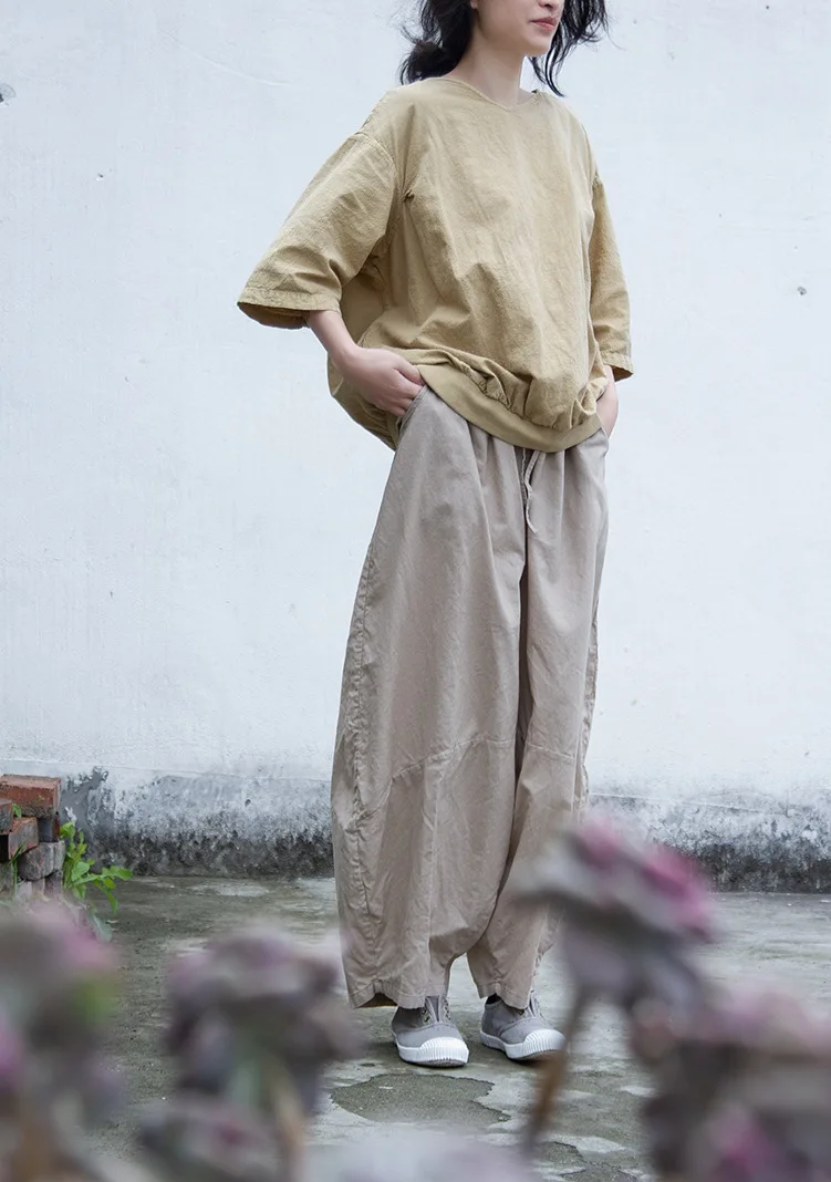 UMI MAO Loose Art Trousers Spring Summer Design New Product Leisure Travel Simple High Density Cotton Wide Leg Pants