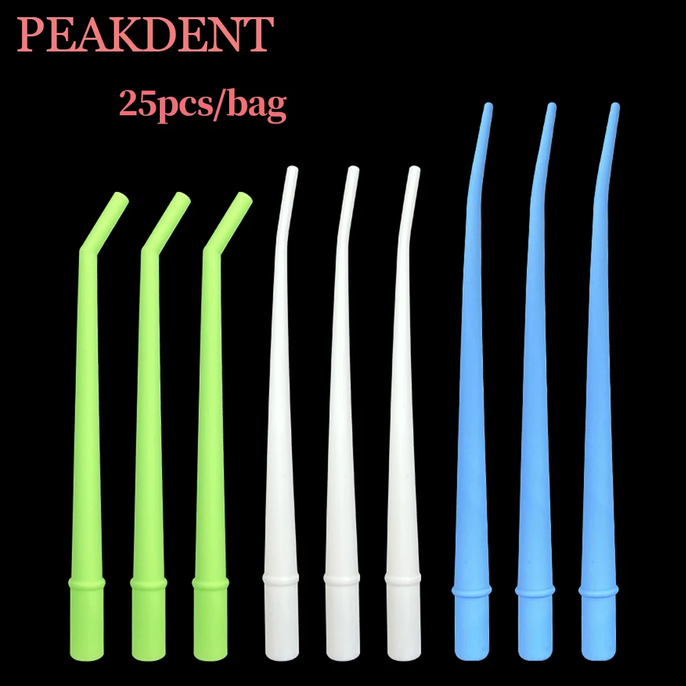 

25pcs Disposable Dental Saliva Ejector Surgical Suction Tips Long Slim Type Dentistry Clinic Strong Suction Tube Dentist Tools