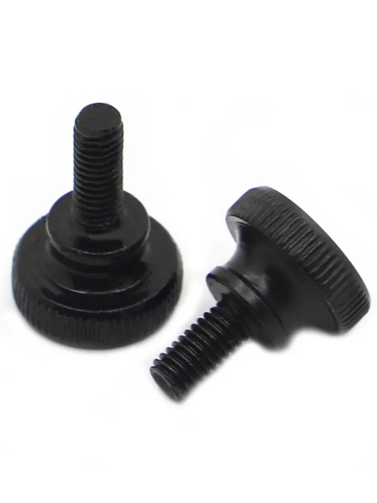 M3 m4 m5 m6 m8 m10 preto aço carbono cabeça serrilhada parafuso de polegar serrilhado mão apertar