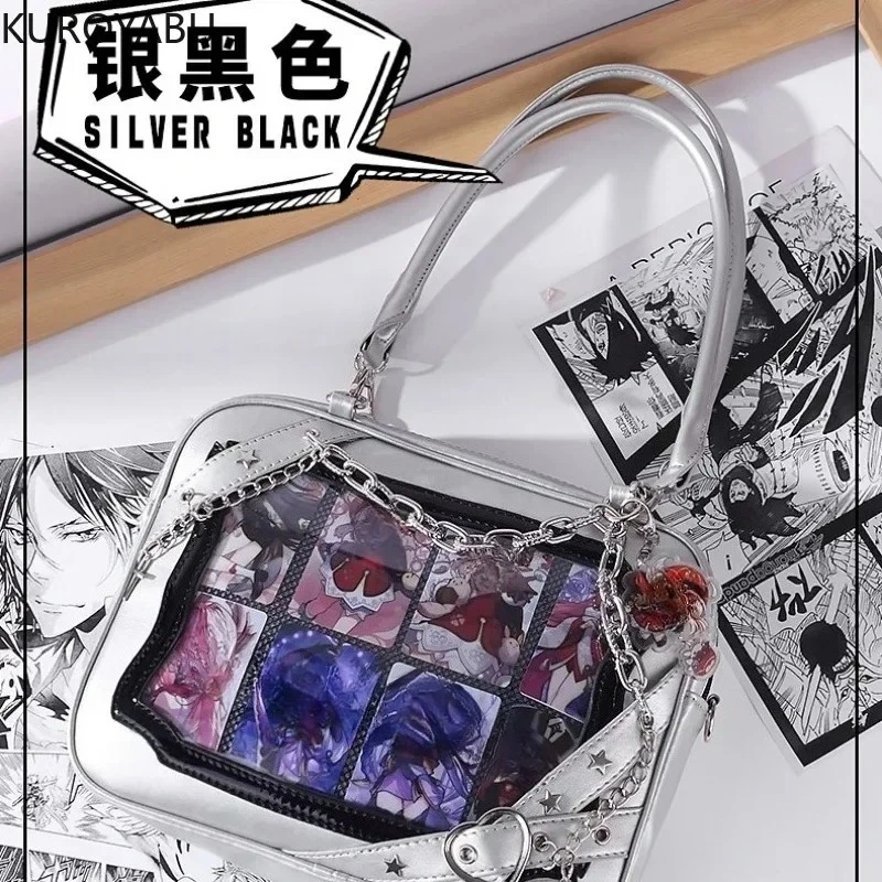 

Punk Women Vintage Harajuku Shoulder Bags Transparent Fashion Ins Chain Handbags Japanese Cute Y2k Aesthetic Underarm Bag 49C797
