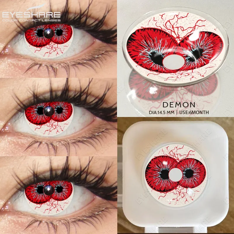 EYESHARE Cosplay Farbige Kontaktlinsen für Augen, jährliche Verwendung, Make-up, verrückte Halloween-Schönheit, rote Kontaktlinsen, Augenkosmetik – Detail 28
