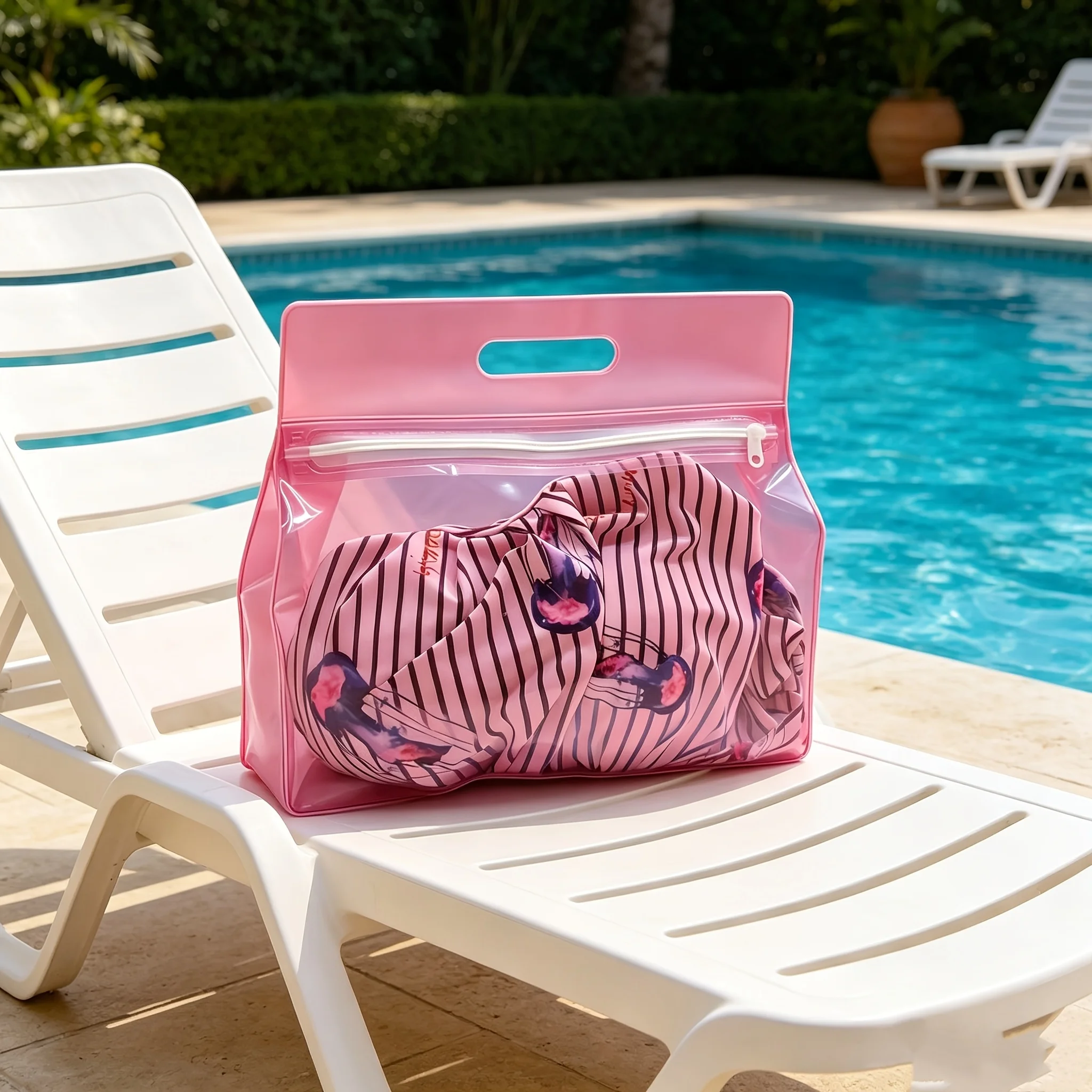 Portable Zippered Beach Travel Divided Storage Bag Wet Dry Separation Packing Pouch For Wet And Dry Items