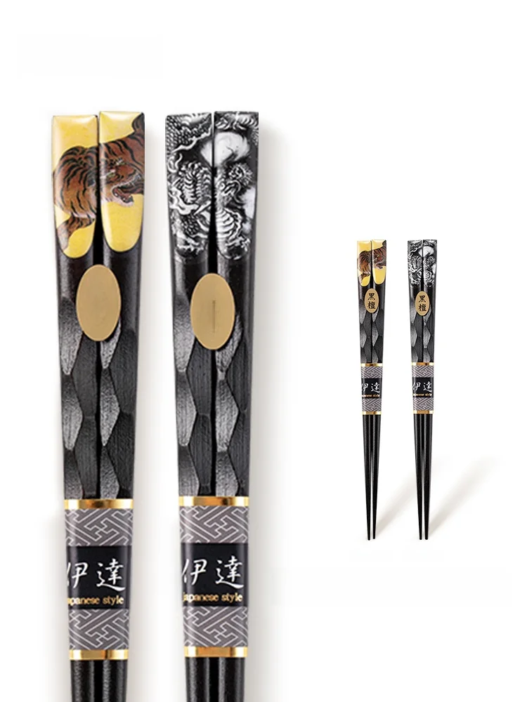 

Высококачественная кухонная посуда ручной работы Blawood Chopstis с защитой от плесени Дракон и Тигр Леа, японская посуда Sle, подарок Chopstis