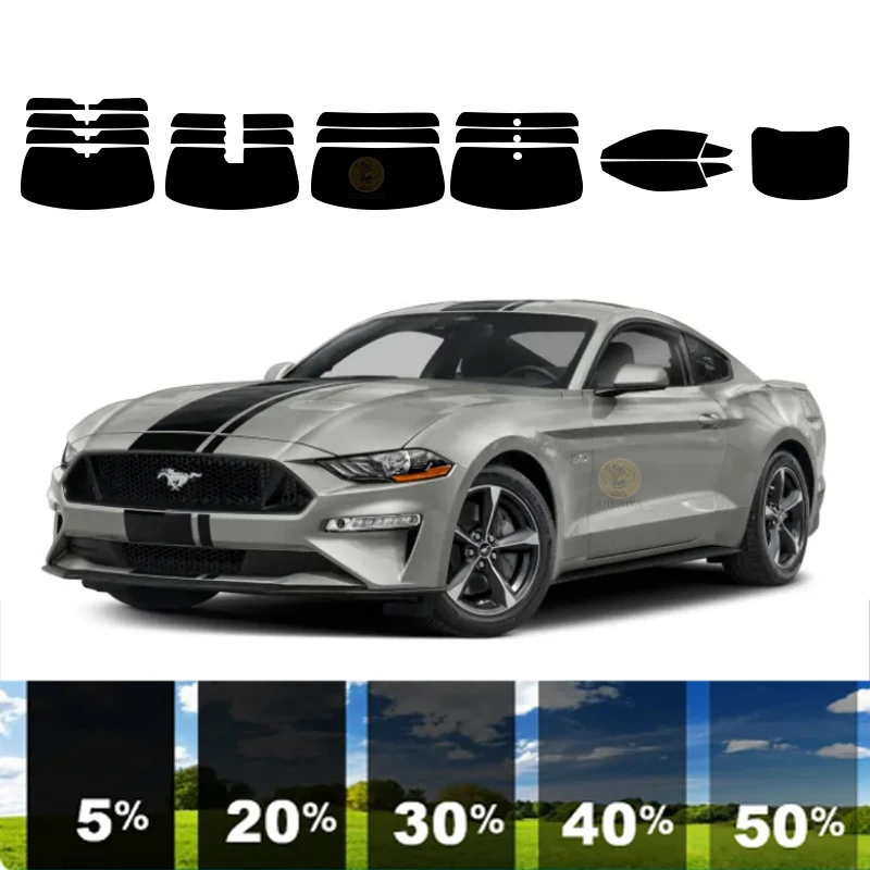 precut Removable Window Tint Film For Car 100% UVR 5%-35%VLT Heat Insulation Carbon ﻿For FORD MUSTANG 2 DR COUPE 2015-2023