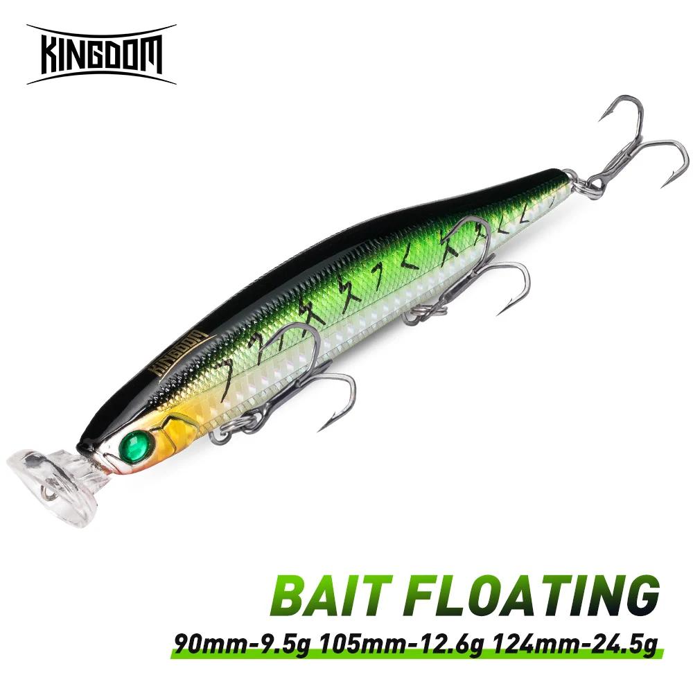

Рыболовная приманка Kingdom Minnow, 9,5 г, 12,6 г, 24,5 г, твердые приманки для дальнего заброса в соленой воде, 4 разных карандаша для губ, поппер для окуня, форели, щуки