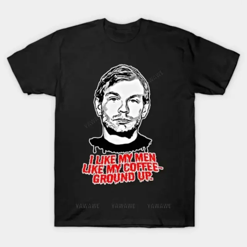 Camiseta de algodão unissex, top de manga curta extragrande, camiseta casual, preta, nova marca de moda, Lewis Dahmer