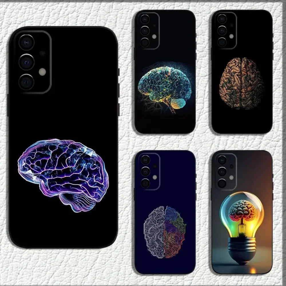 

Brain Art Phone Case For Samsung Galaxy A73,72,71,A52,51,40,41,A22,A32,31,A13,12,Note20 Soft Black Shell