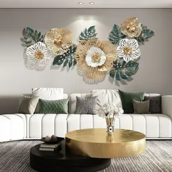 Golden European Chinese Style Wrought Iron Wall Decoration Metal Box StylesGinkgo Leaf Walls Hanging Wind Chime Decor