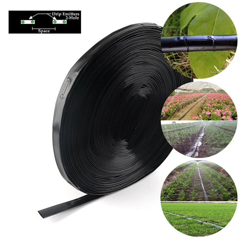 1000M/Roll 16mm 2-Holes Micro Irrigation System Patch Drip Tape Space Distance 10cm 15cm To 40cm Watering Hose Adjust Shipping