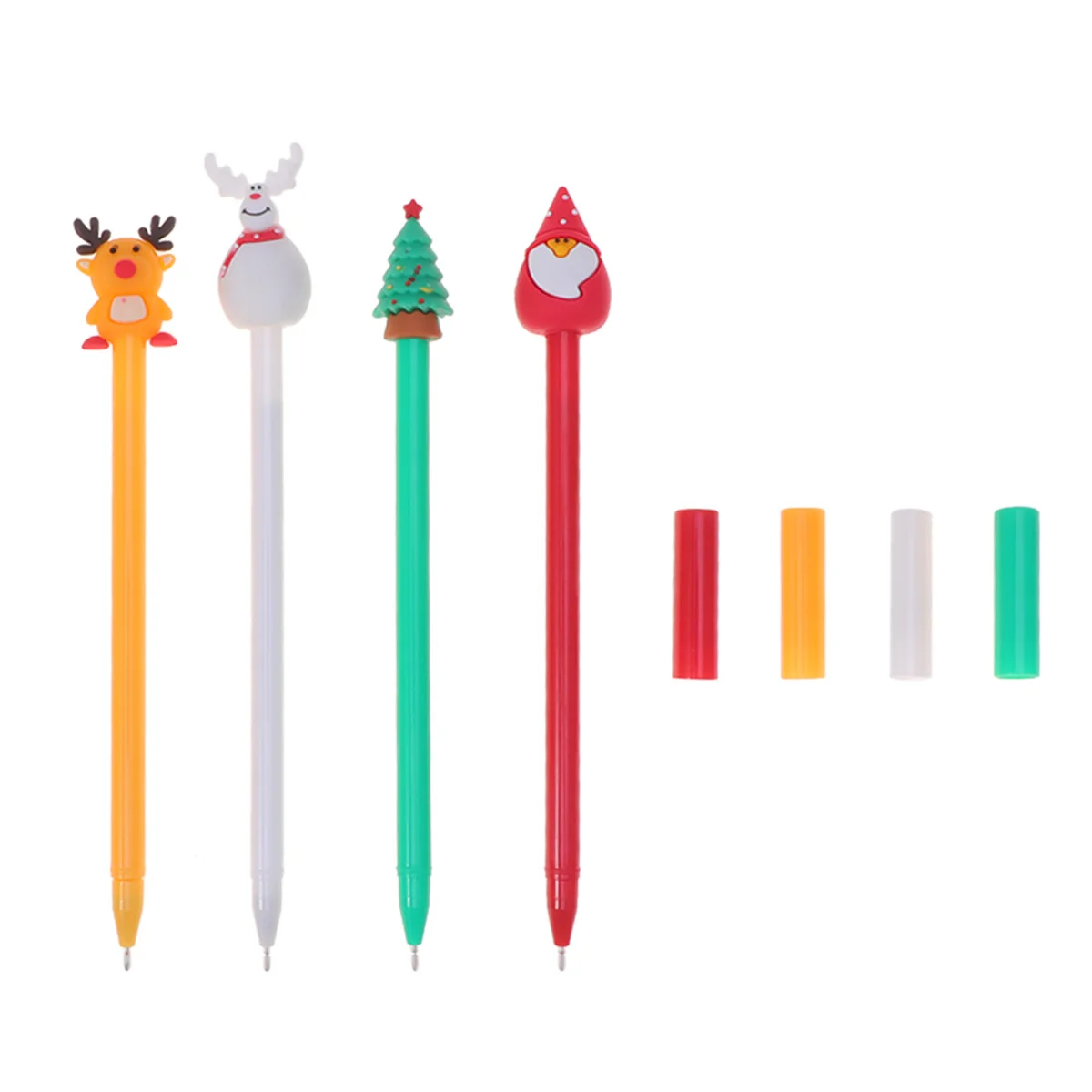 8 قطع الكرتون عيد الميلاد أقلام حبر جاف التصميم الإبداعي طالب لوازم مكتبية سانتا كلوز ثلج الأيائل نمط الأقلام