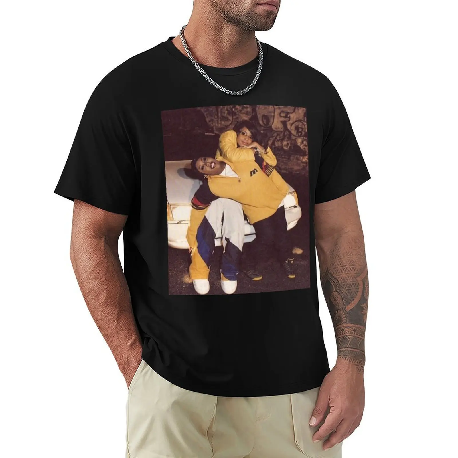 Missy Elliot and Aayilah 90s T-Shirt Work Comfort T-Shirt for Men