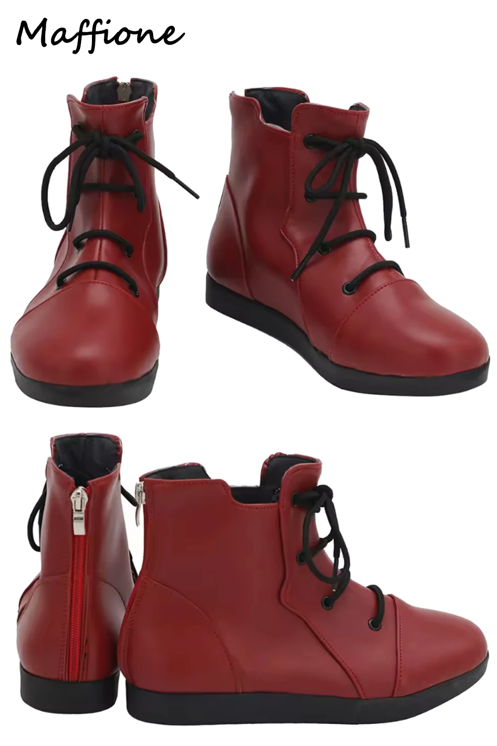 Chaussures de Cosplay Anime Yuji Itadori pour Homme, Bottes Courtes Rouge Foncé, Accessoires de Costumes d'Halloween, sur Mesure