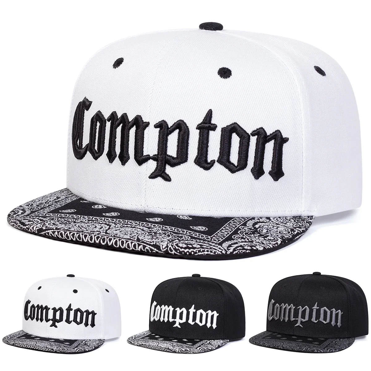 Unisex COMPTON Letter Embroidery Hip-hop Hats Spring Autumn 