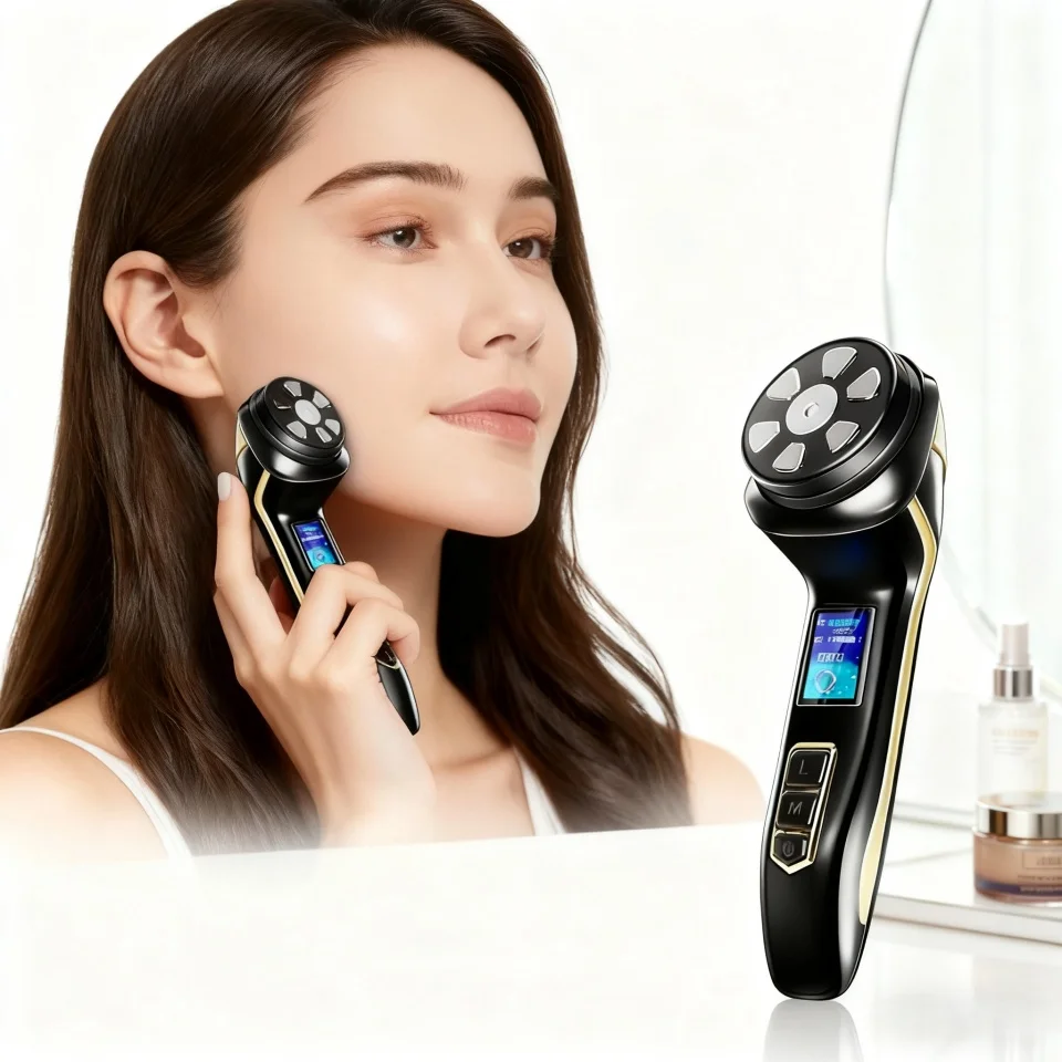 ミニ 4 IN 1 アンチエイジングマシンポータブル RF 超音波アンチエイジングツールしわ除去フェイスリフティング治療スキンケア