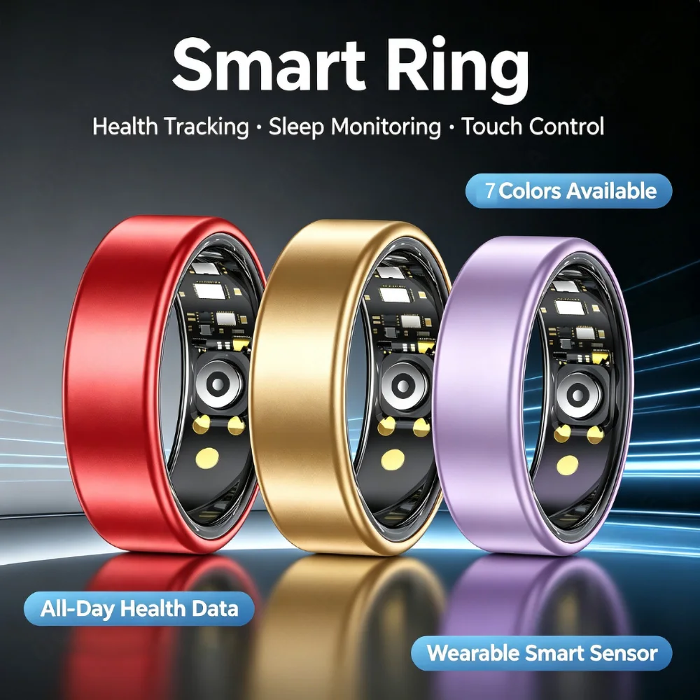 Neuer Modischer Gesundheitsmonitor Smartring Herzfrequenz-Blutsauerstoff-Überwachung IP68 Wasserdicht Multi-Sport-Modus BT Smart Ring 2026