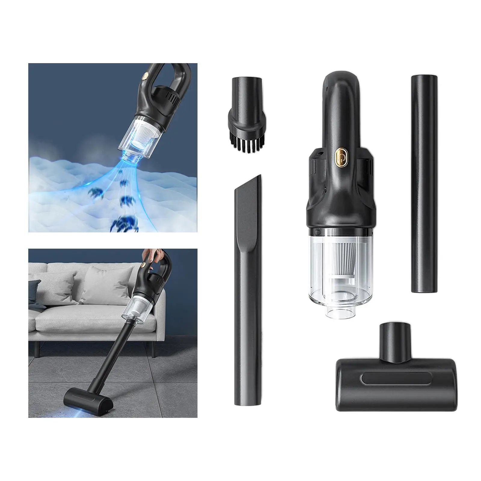 Car Home Handheld Vacuum Cleaner, 50Kpa Washable Reusable Filter Pet Hair Use 20 Sofa Strong Suction Quick Charging Dust