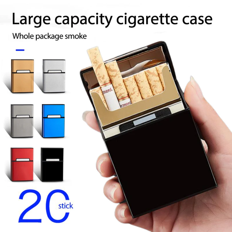 Light Aluminum Cigar Cigarette Case Waterproof Tobacco Case Pocket Box Storage Container In Stock Magnetic Buckle Cigarette Box