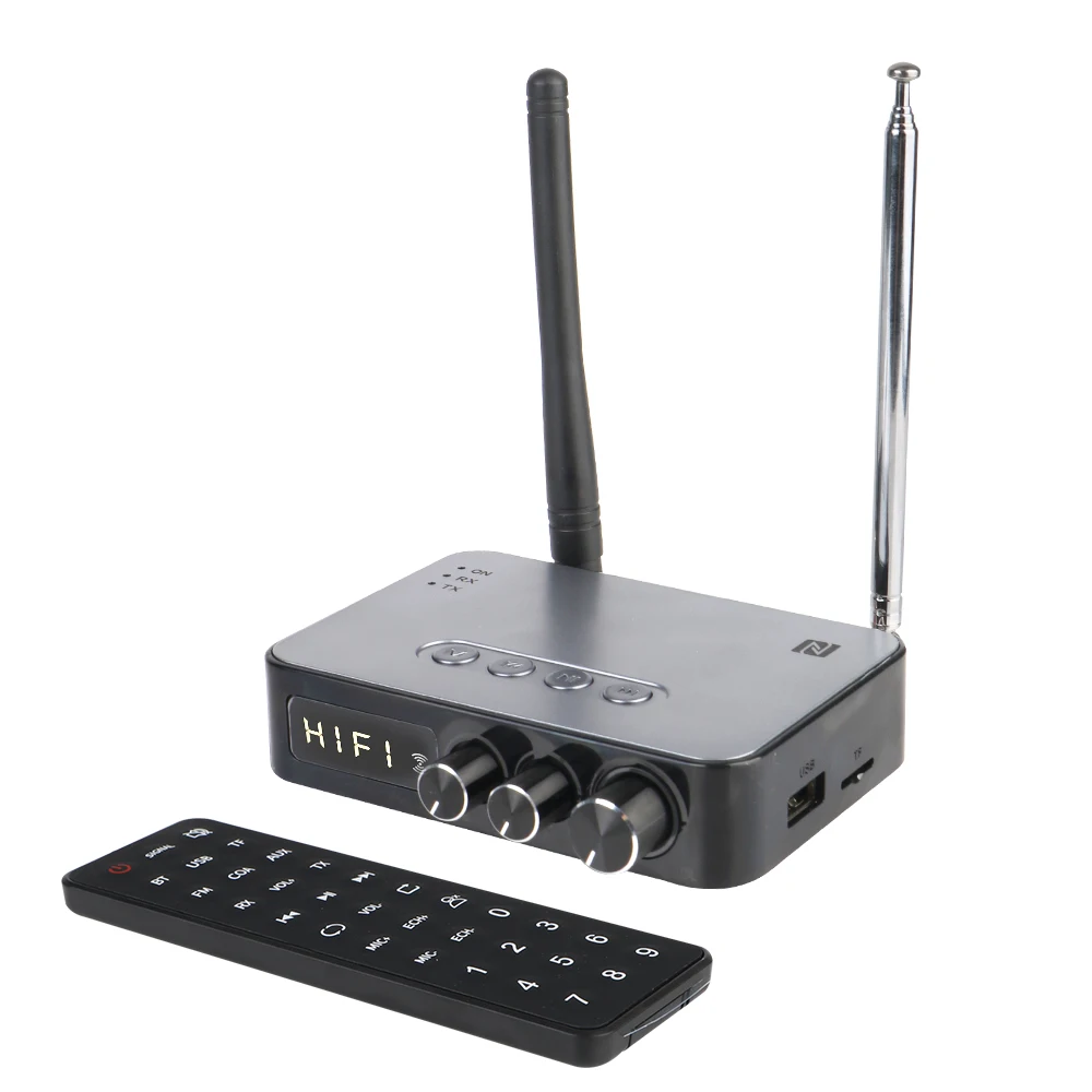 Digital Adapter Bluetooth 5.3 Intelligent Audio Receiver Transmitter NFC/AUX/RCA/USB U Disk/TF/6.5 Mic/Karaoke/FM Radio M9Pro