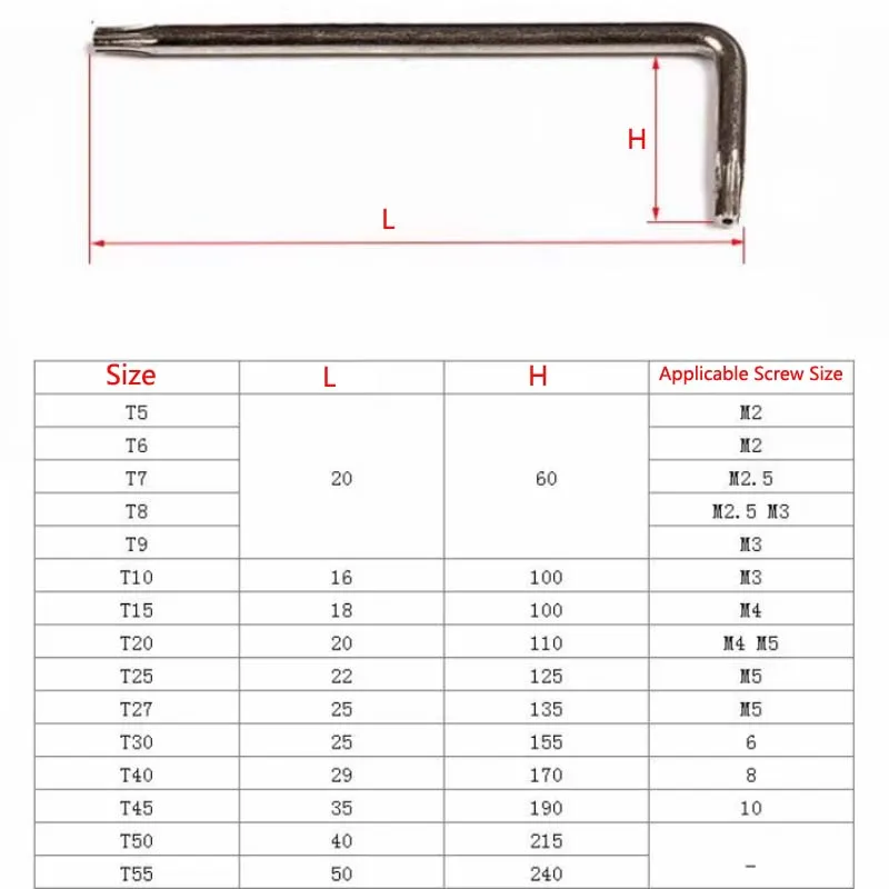With Holes / Without Holes Six Lobe Torx Head Tamper Proof Security Bolt Hole Screwdriver Screw Driver Key T4 T5 T6 T7 T8 ~ T40