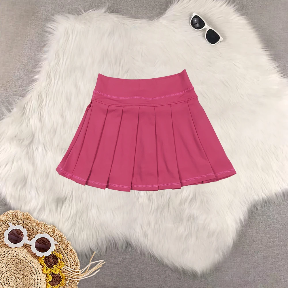 

8.14 Kid children clothing Baby Girls Summer Hot Pink Yoga Active Wear Skorts Skirts