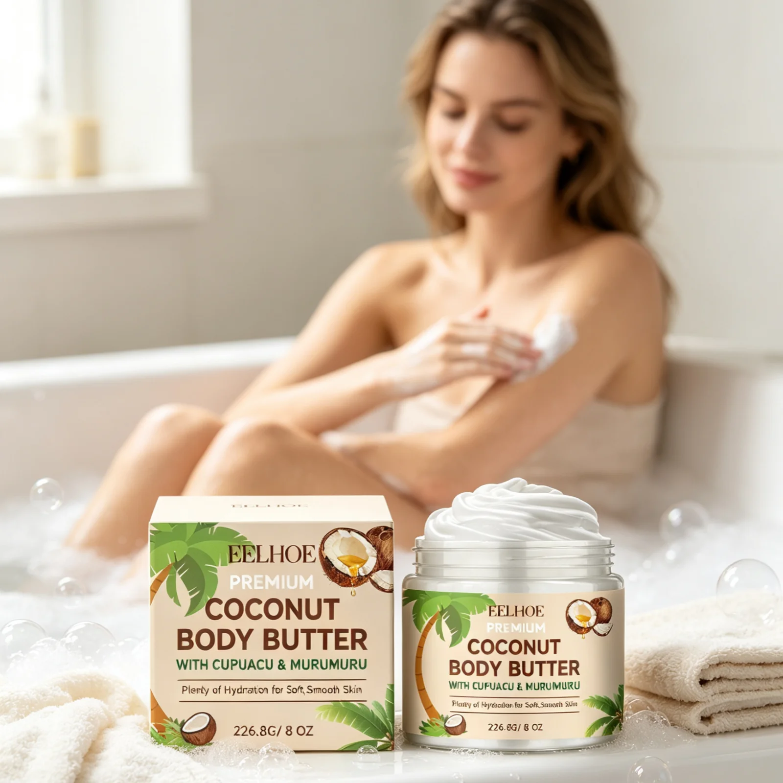 Coconut Body Butter Moisturizing Barrier Relieve Dryness Firming Touch Smooth Skin Refreshing Gentle Deep Nourishing Body Cream