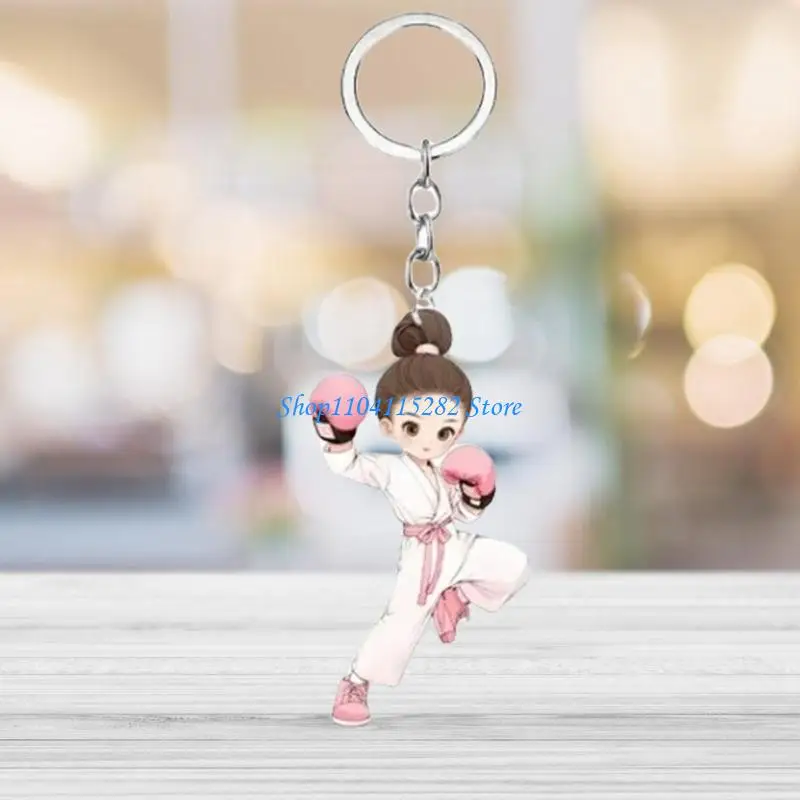 

A2BF Shatterproof Acrylic Automotive Key Rings Ornament Vibrant Color Easy Installation Car Interior Decoration for Travel