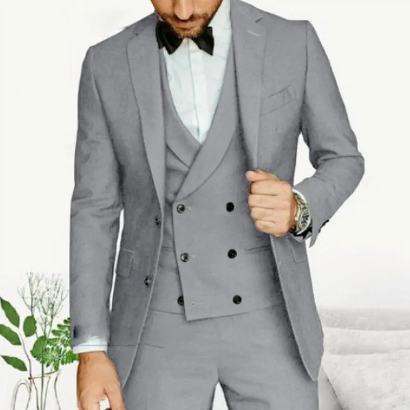 V9881 new simple groom best man tuxedo party suit slim fit business casual jacket suit three piece suit