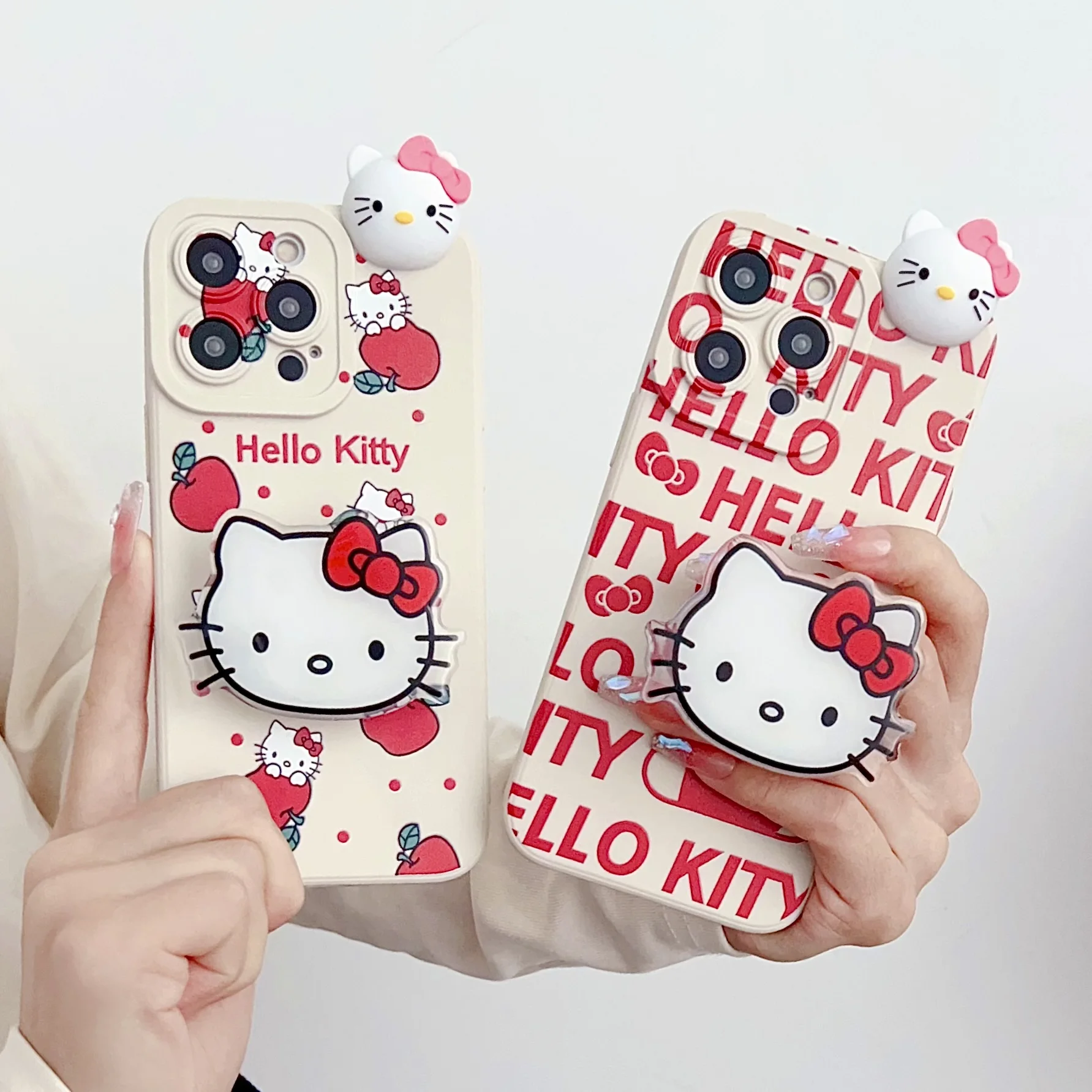 For Samsung Galaxy S8 S9 S10 S20 S21 S22 S23 S24 Plus Ultra FE Note 9 10 20 Hello Kitty Case With Holder