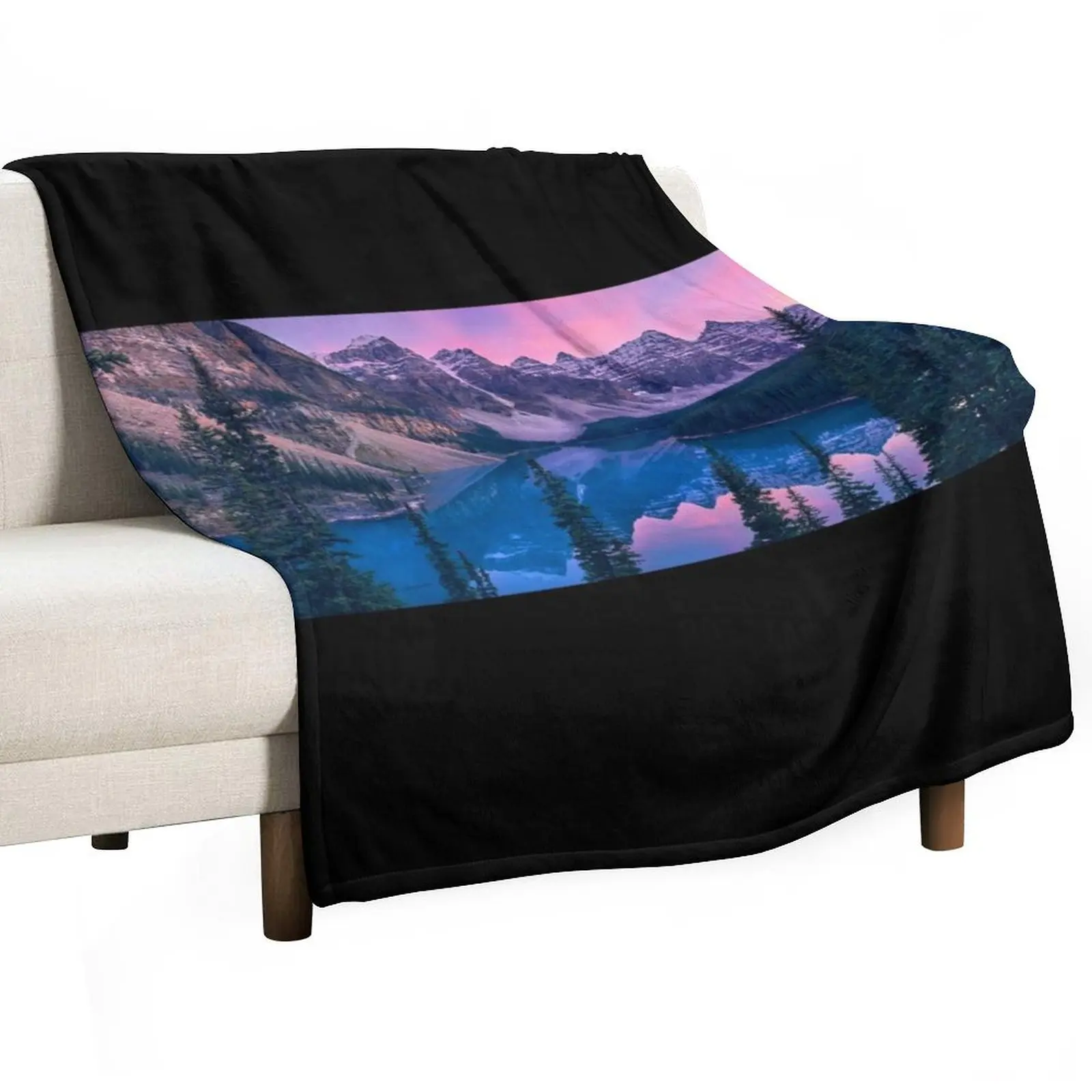 Lake Moraine Sunset Throw Blanket Luxury Brand Blankets For Bed Heavy Blankets