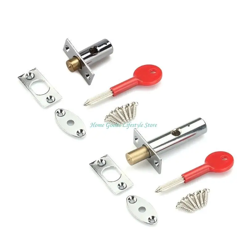 E74E 2Pcs Mortice Door Bolts with Star Concealed Mortise Door Lock Pipe Tube Well Invisible Lock for Fireproof Door view 3