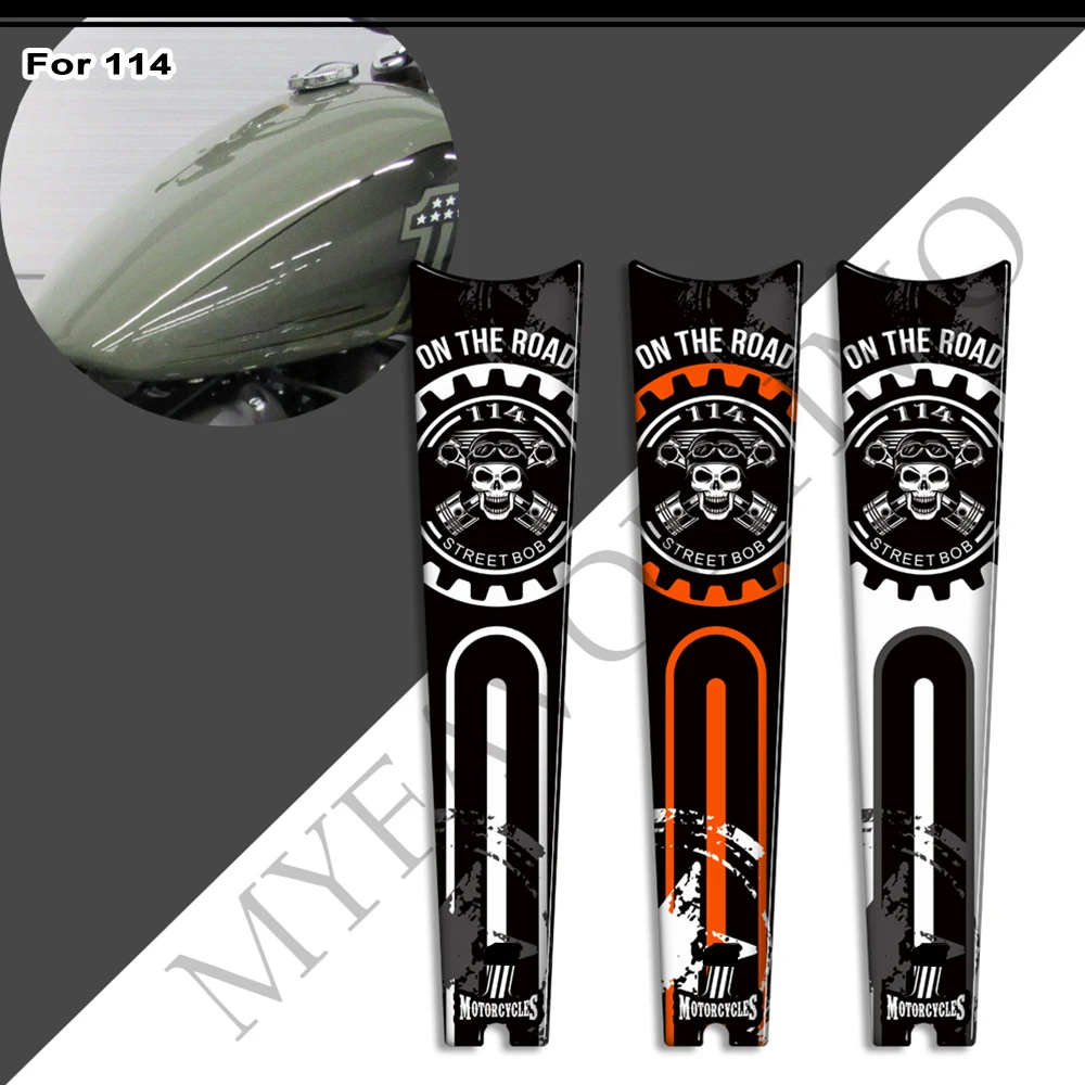 Voor Harley Davidson Street Bob 114 Motorfiets Stookolie Tank Knie Pad Beschermer Stickers