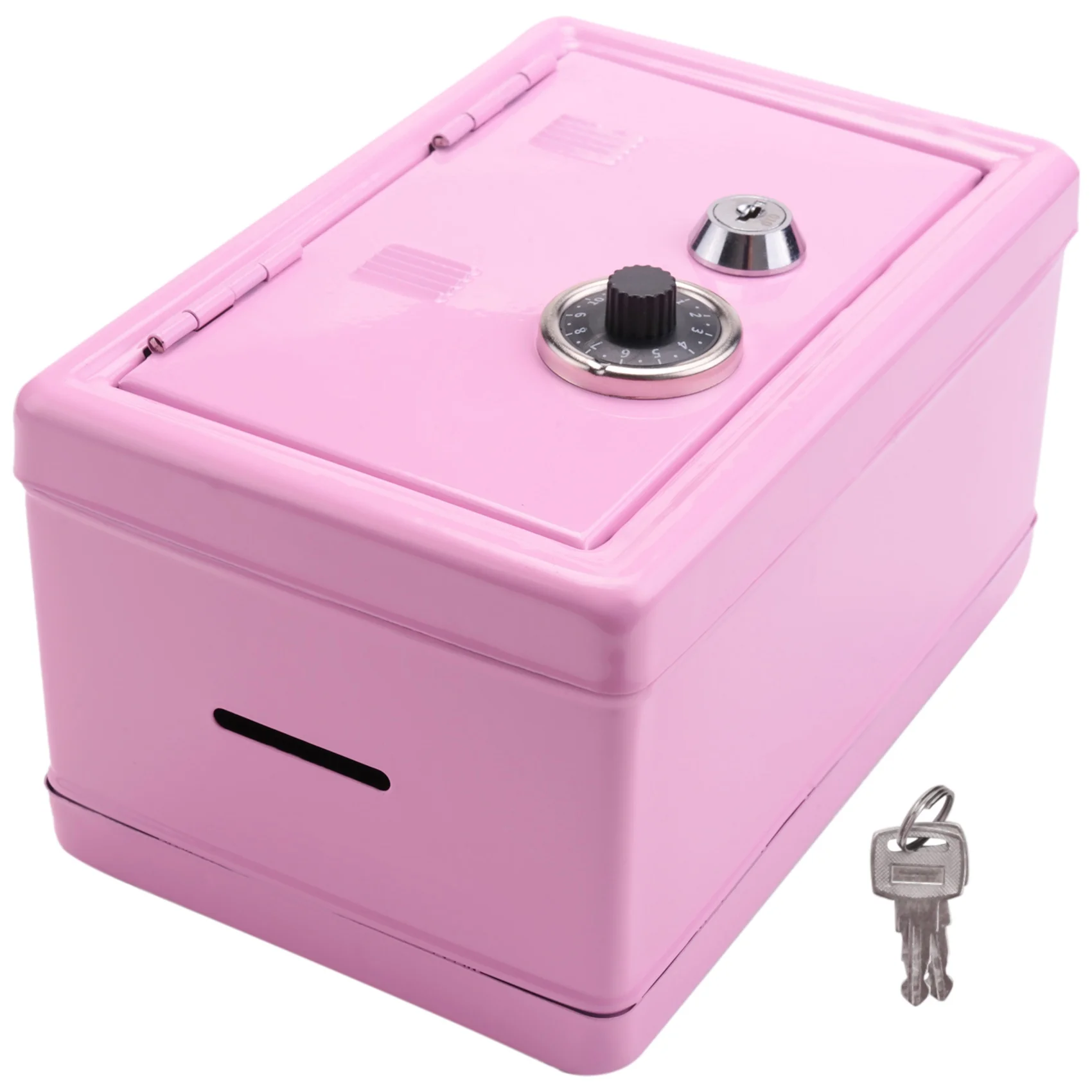 A51I Kids Money , Mini Money Box Gift Safe Case Password with Key Metal Money Box Storage Bedroom Locker Home Ornament