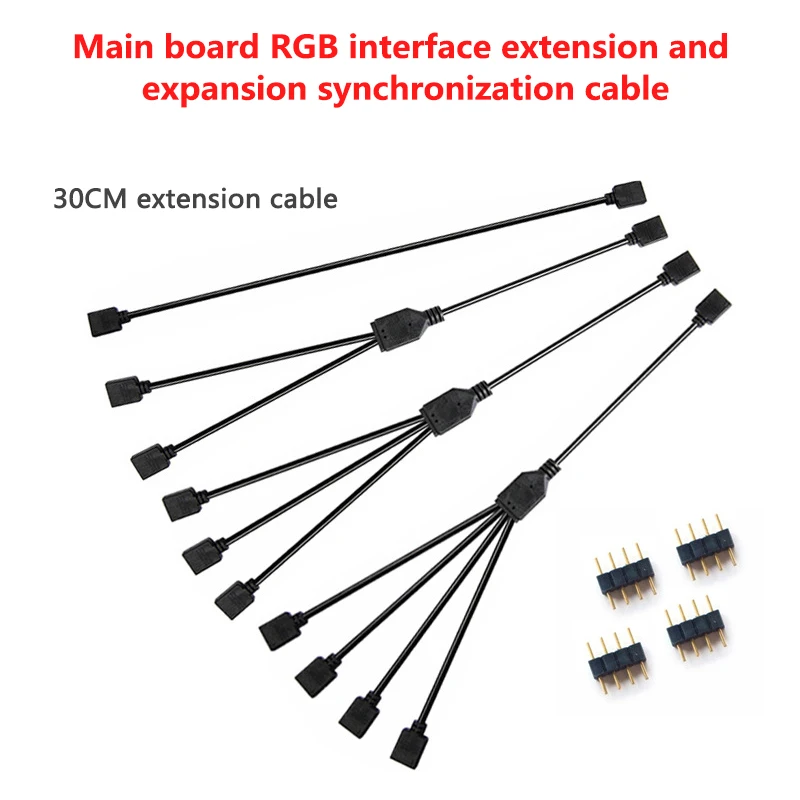 

Sync Motherboard Cable 4PIN 12V RGB 3PIN 5V ARGB 1 to 2/1 to 3/1 to 4/1to 5 Extension line