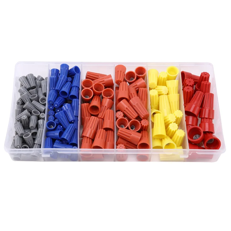 

BHTS-540Pcs Разъемы для электрических проводов, винтовые клеммы, комплект легких скручиваемых разъемов с пружинной вставкой, колпачок для гаек для проводов