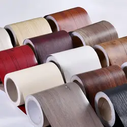 5cmx10m PVC Waterproof Self Adhesive Wallpaper Roll Furniture Cabinets Floor Vinyl Film Wood Grain Stickers For DIY Home Decor