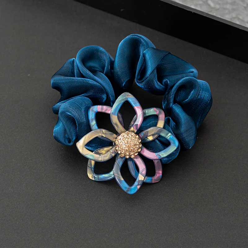 Acrylic Flower Hair Band Elegant Hair Rope Ponytail Rubber Scrunchie Hair Accessories accesorios para el cabello