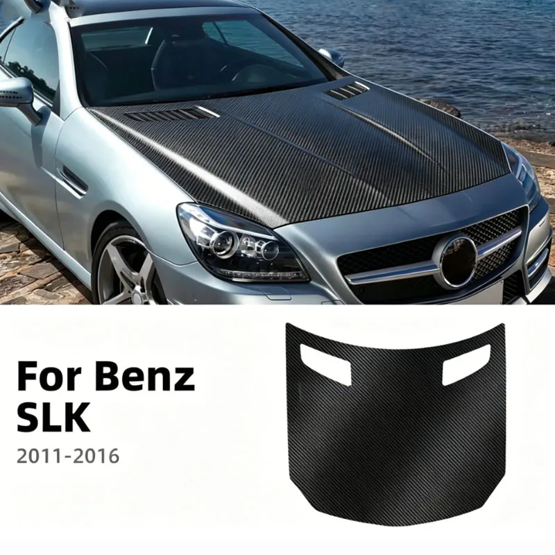 For BENZ SLK R172 2011 2012 2013-2016 Car Hood Roof Paint Protection Film Gloss Black Carbon Pattern Anti-Scratch TPU Sticker