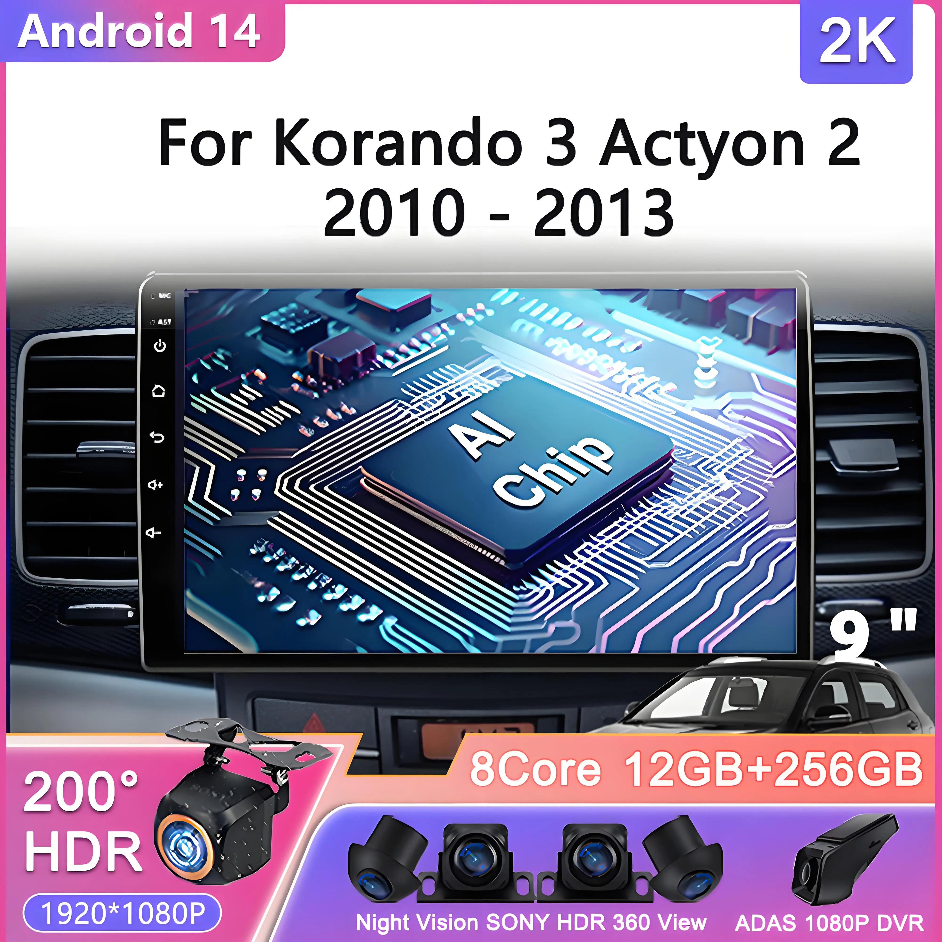 

Android 14 For SsangYong Korando 3 Actyon 2 2010 - 2013 Car Player Navigation GPS Multimedia Auto Radio Stereo BT Stereo Radio