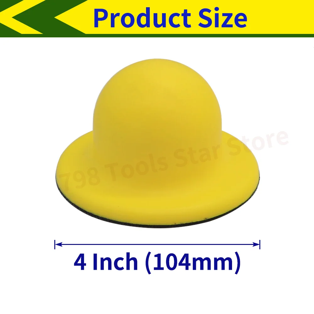 2PCS 4 Inch Round Hand Sanding Block Hook and Loop Hand Foam Sanding Block Hand Grinding Blocks for Woodworking Metal Polishing