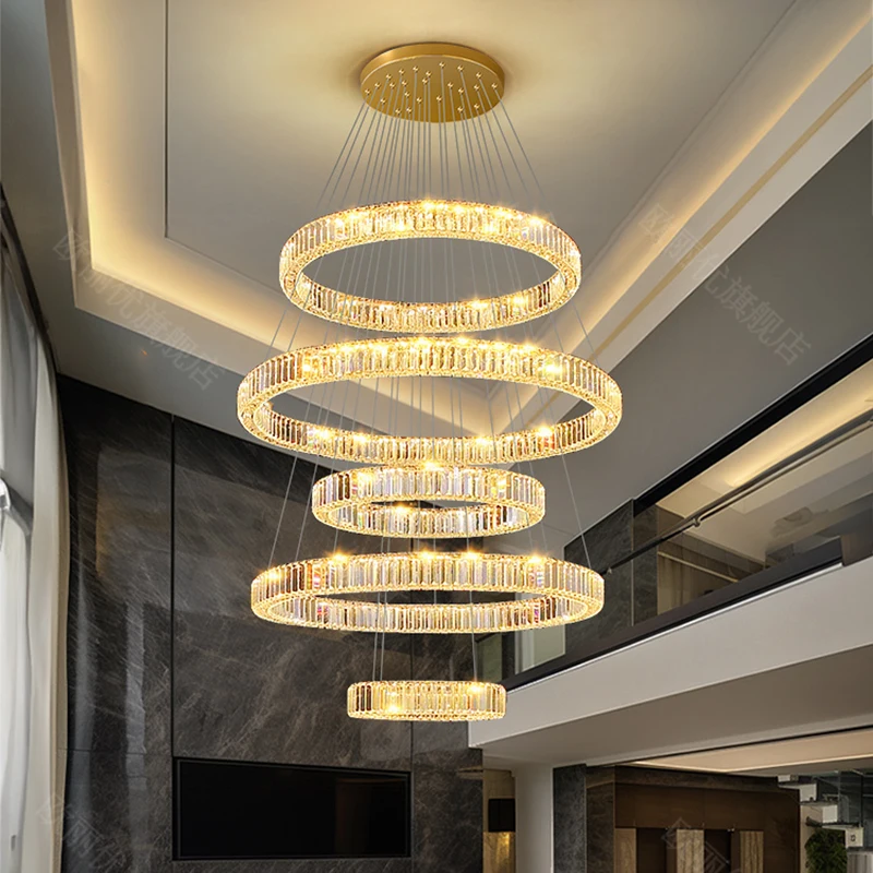 Modern home decoration crystal chandelier, stair Pendant lamp, living room Pendant lights, interior lighting