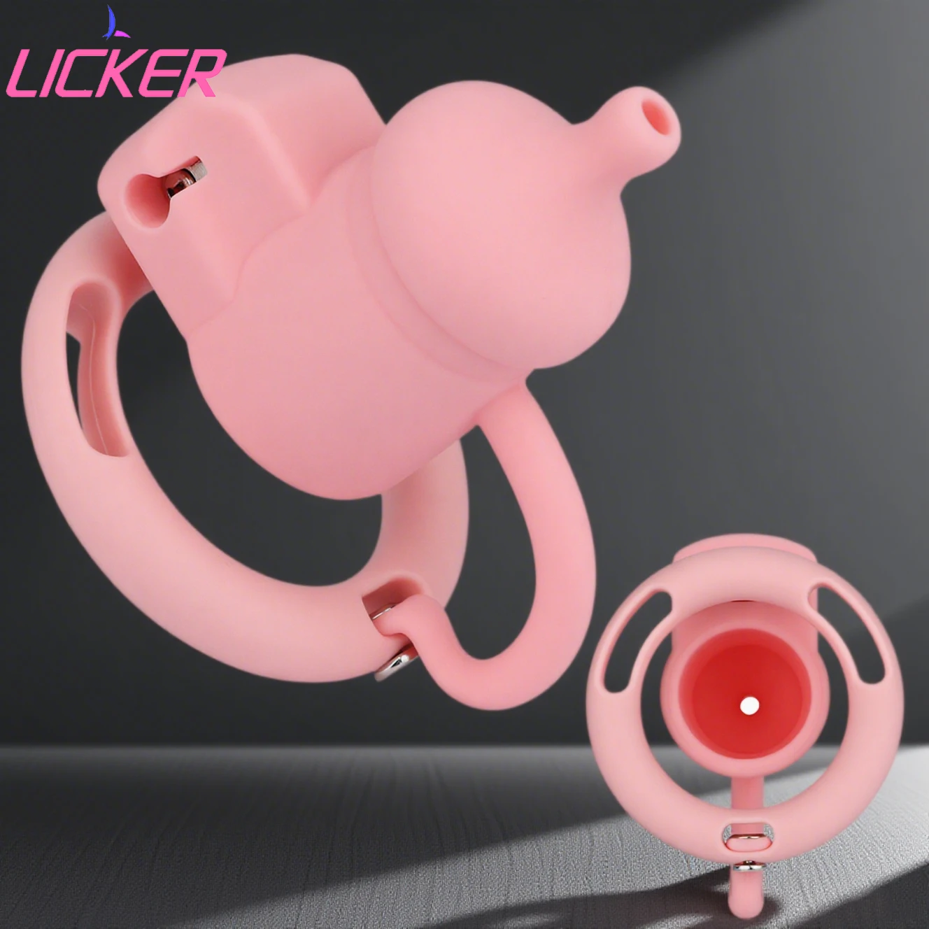 LICKER Silicone Chastity Cage With Urethra Hole Male Penis Cage Cock Ring Dick Bondage Lock Loyalty Belt Sex Gadgets For Men 18+